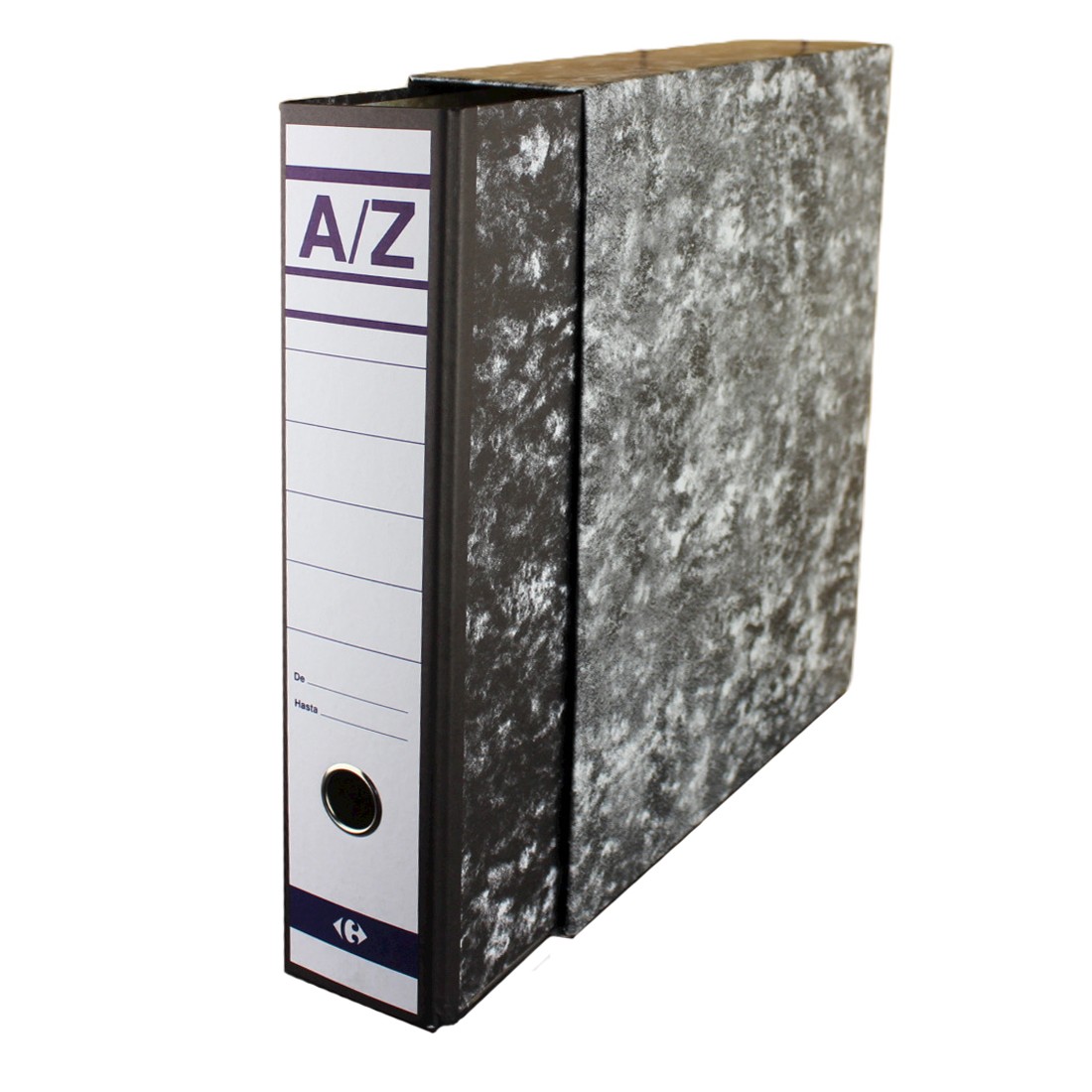 Biblioraft cu cutie de depozitare, 8 cm, arhivat documente A4, aspect marmorat, alb negru - imagine 6